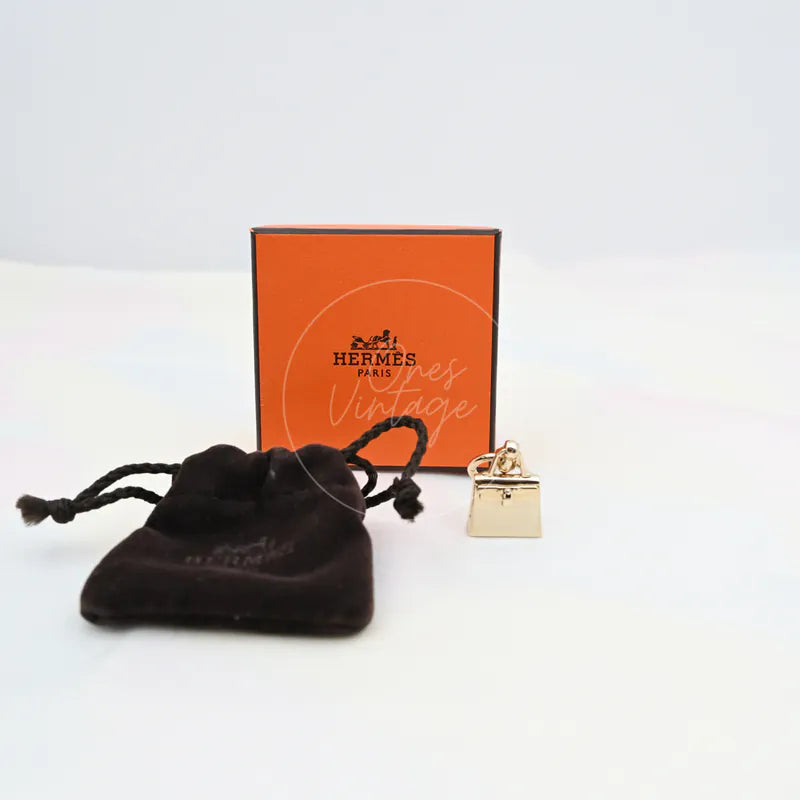 [Pre-owned] Hermes Gold Plated Mini Kelly Twilly Scarf Ring