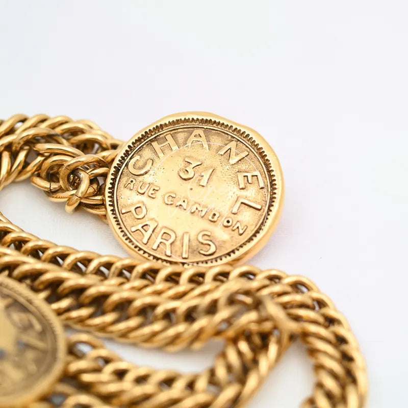 [Pre-owned] Chanel Gold Coin Cambon Belt