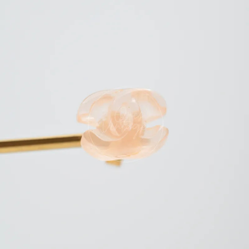 [Pre-owned] Chanel CC Logo Earrings Coral Pink