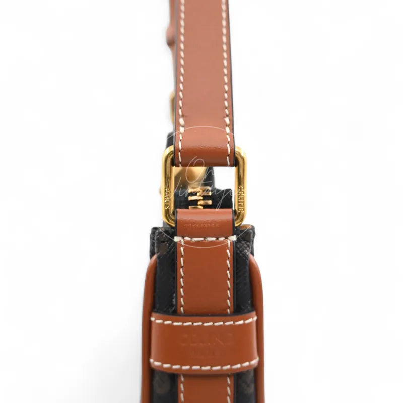 [Pre-owned] Celine Mini AVA Bag In Triomphe Canvas and Calfskin