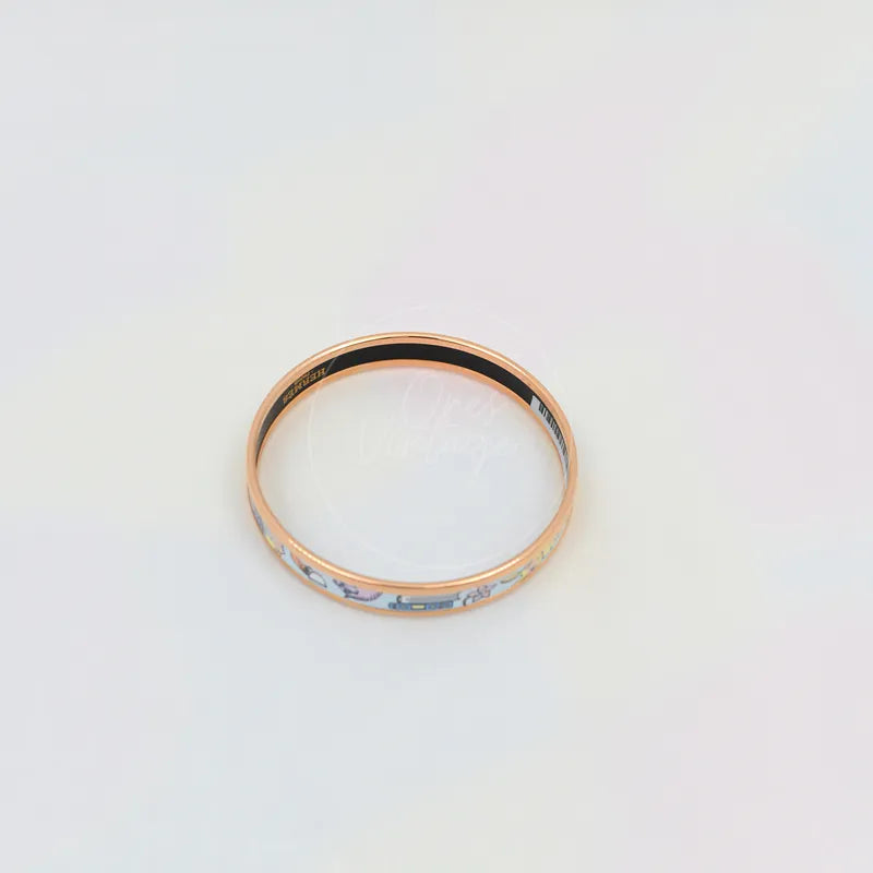[Pre-owned] Hermes Enamel Tea For Two Bangle