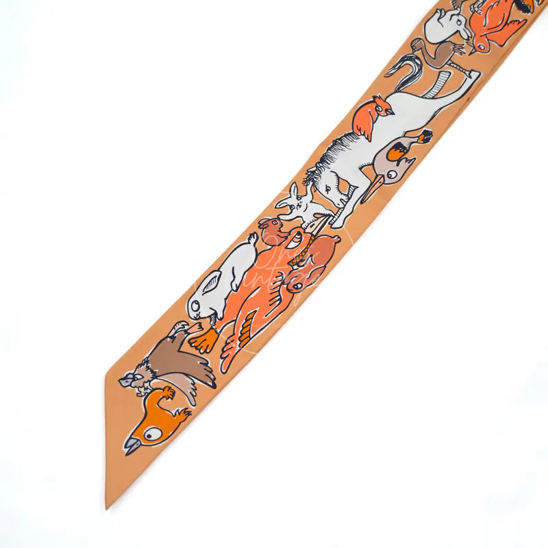[Brand New]Hermes Mille et Un Lapins Twilly