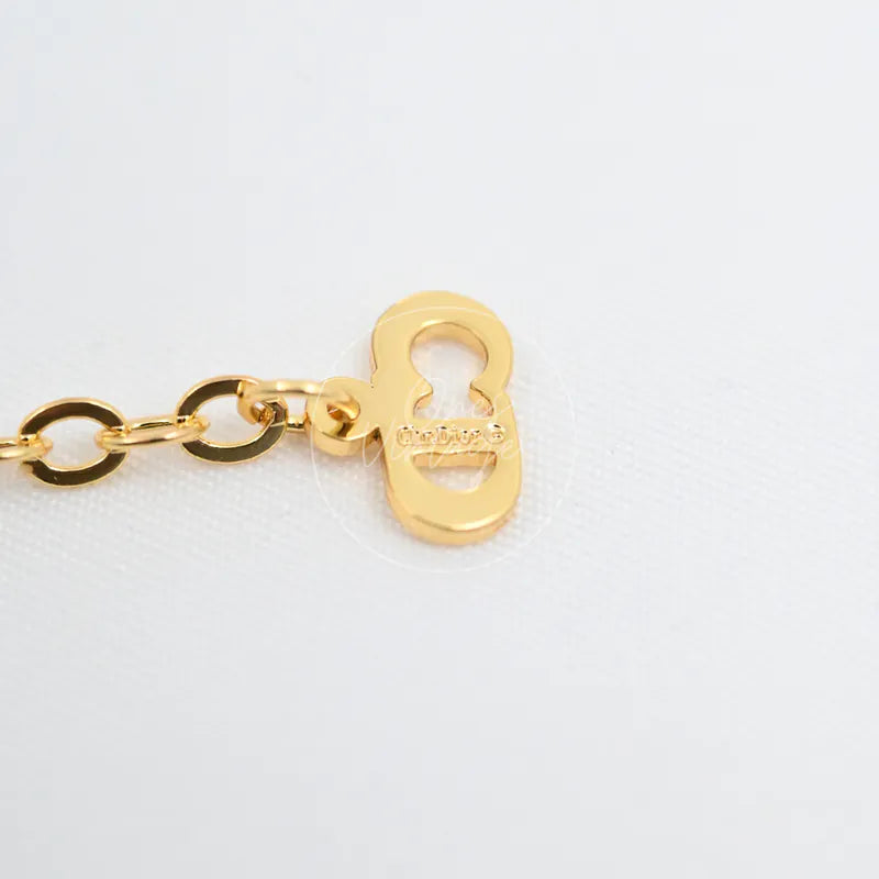 [Pre-owned] Christian Dior Crystal-embellished Logo-pendant Necklace