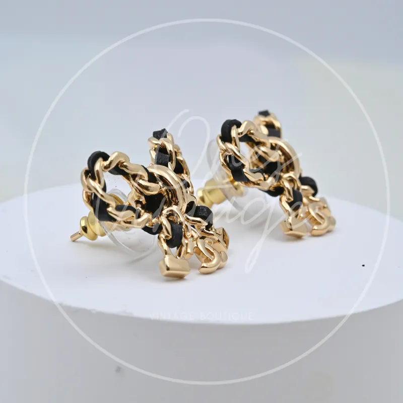 [Brand New] Chanel Chain Bow Stud Earrings