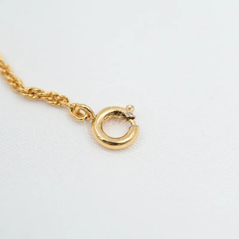 [Pre-owned] Christian Dior CD Logo Gold Necklace
