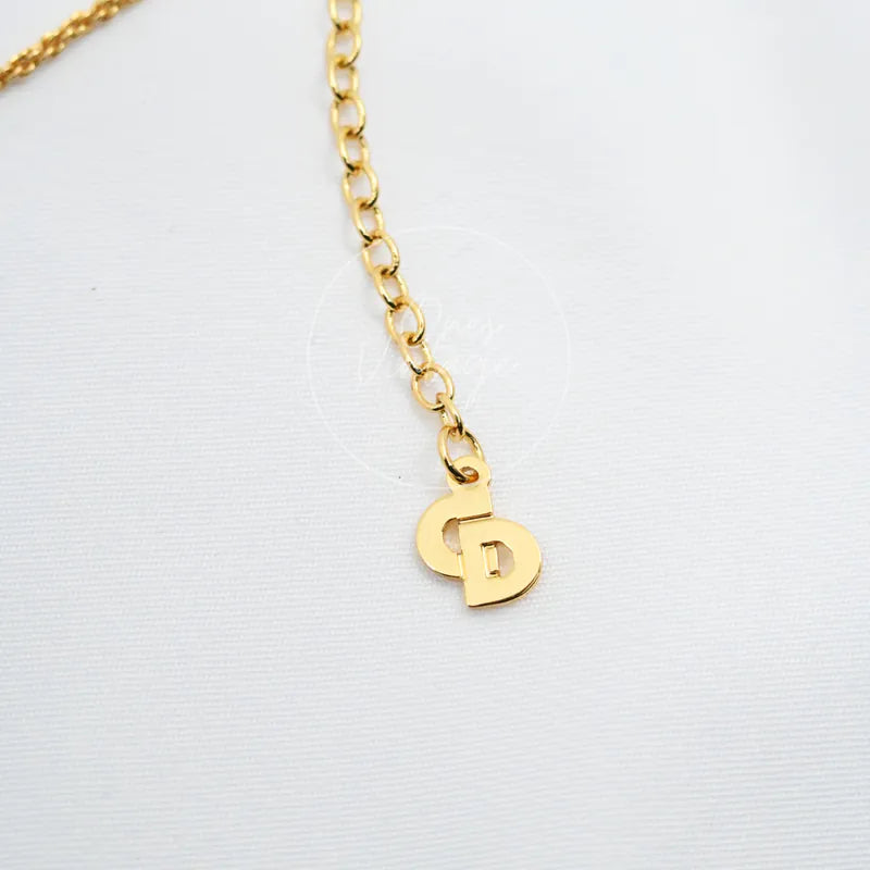 [Pre-owned] Christian Dior CD Logo Gold Necklace
