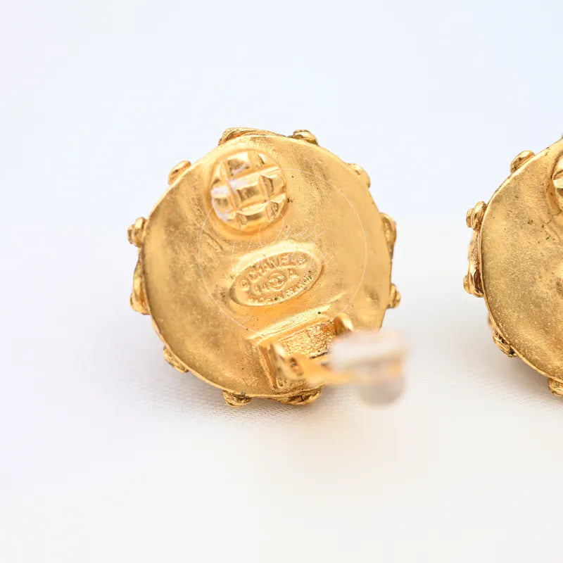 [Pre-owned] Chanel Vintage CC Faux-Pearl Clip-on Earrings