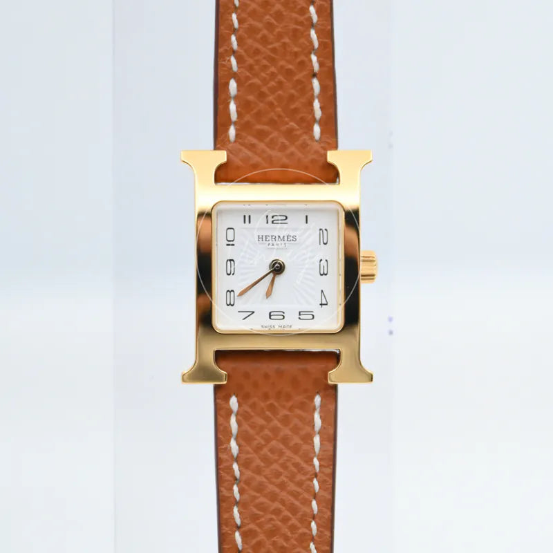 [Unuesd] Hermes Heure H Watch Small Model 25mm Quartz SS White Dial