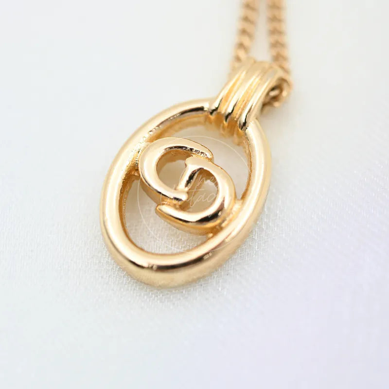 [Pre-owned] Christian Dior CD Pendant Necklace