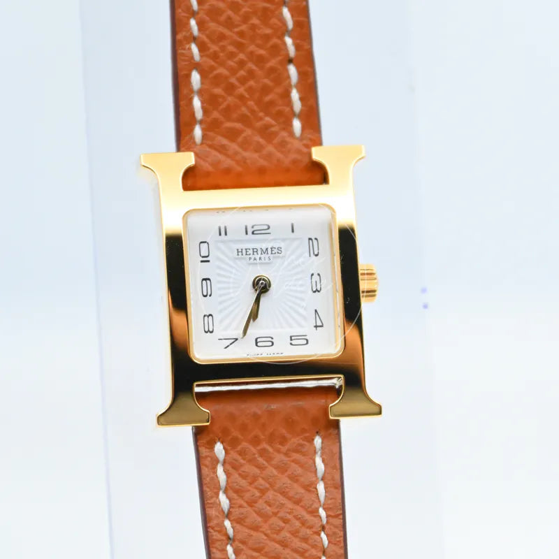 [Unuesd] Hermes Heure H Watch Small Model 25mm Quartz SS White Dial