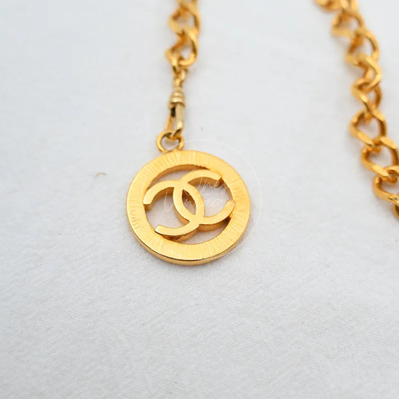 [Pre-owned] Chanel Chain CC Medallion Gold Belt