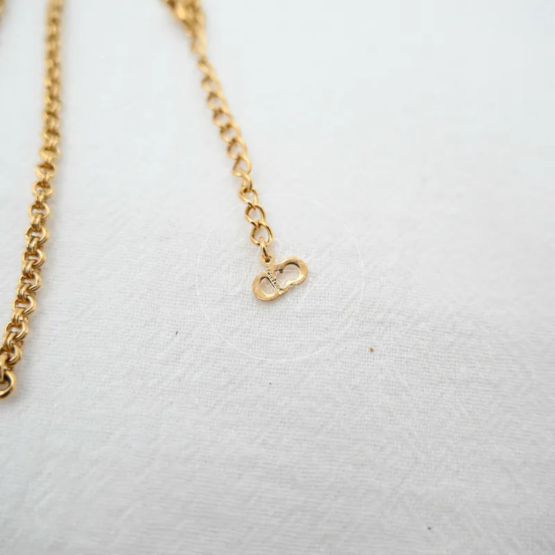 [Pre-owned] Christian Dior CD Logo Rhinestone Necklace