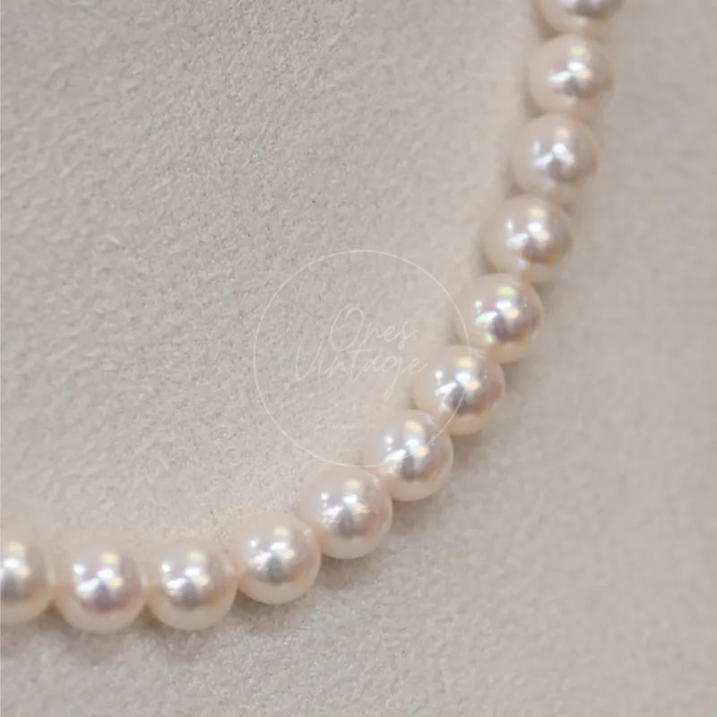[Brand New] Akoya Pearl Necklace (6.5-7mm) Pink Tone