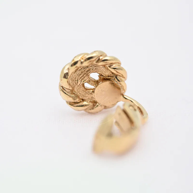 [Pre-owned] Dior Gold Metal Swirl Earclips
