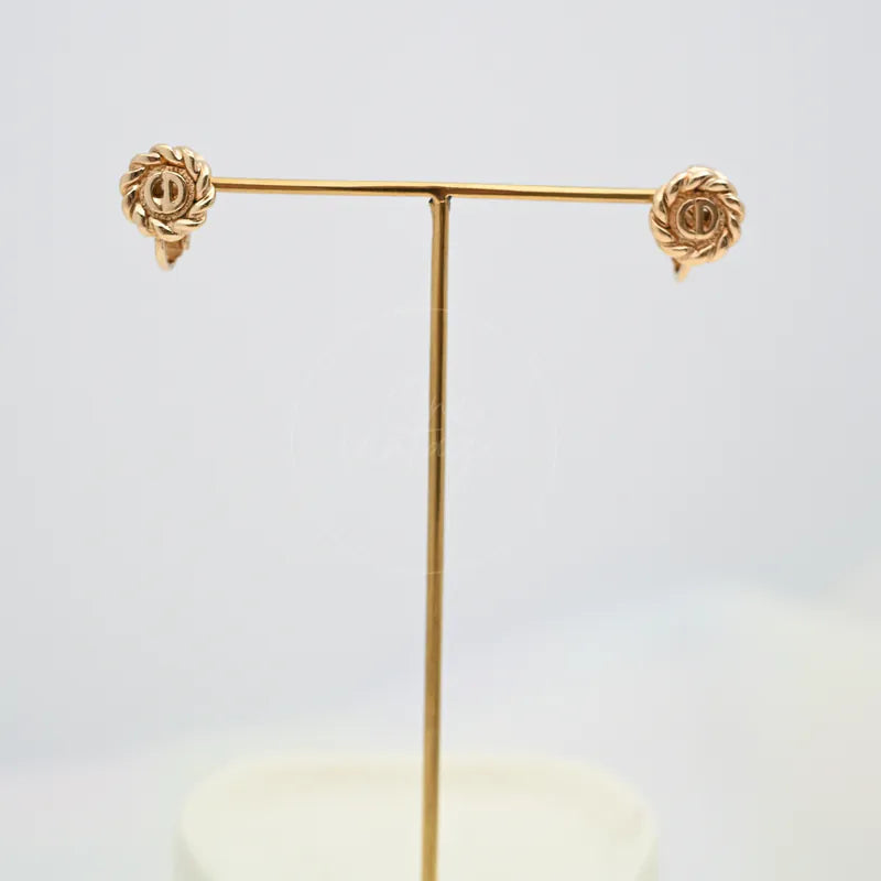 [Pre-owned] Dior Gold Metal Swirl Earclips