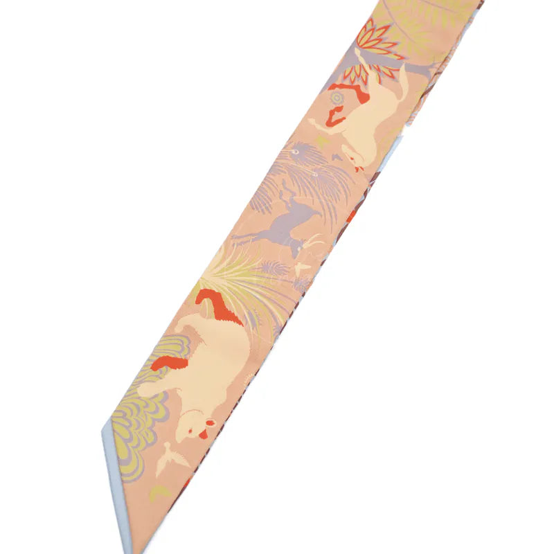 [Brand New]Hermes Sous le Charme d'Orphee Ciel Beige Rose Vermillon Twilly
