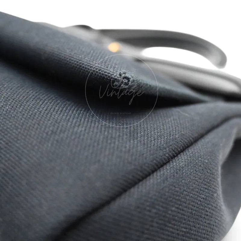 [Pre-owned] Hermes Herbag Zip 31 Black Canvas Swift GHW