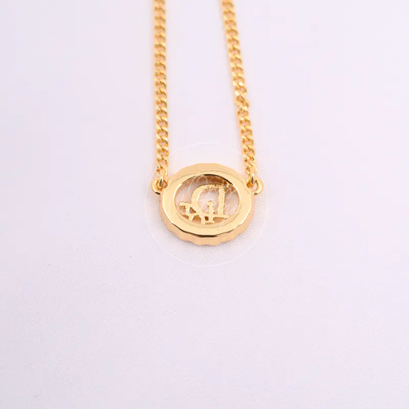 [Pre-owned] Christian Dior Crystal-embellished Logo-pendant Necklace