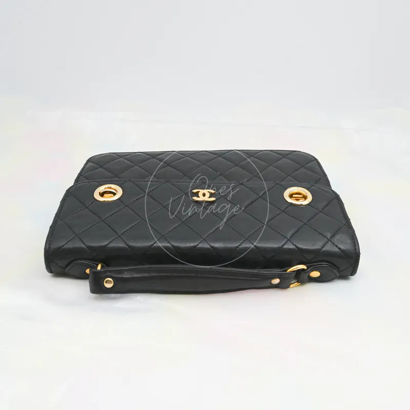 [Pre-owned] Chanel Black Quilted Aged Calfskin Mini Kelly