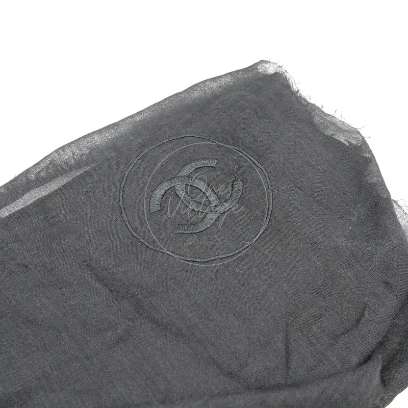 [Pre-owned] Chanel Black Scarf