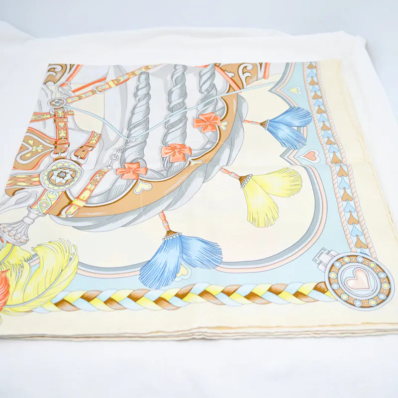 [Brand New] Hermes Harnais de Coeur Scarf 90