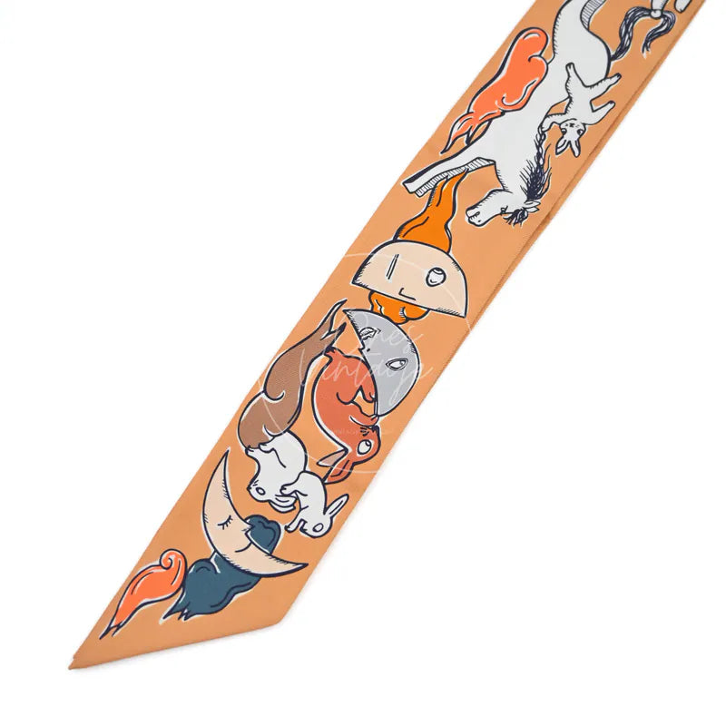 [Brand New]Hermes Mille et Un Lapins Twilly
