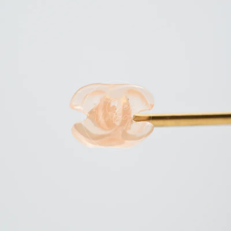 [Pre-owned] Chanel CC Logo Earrings Coral Pink