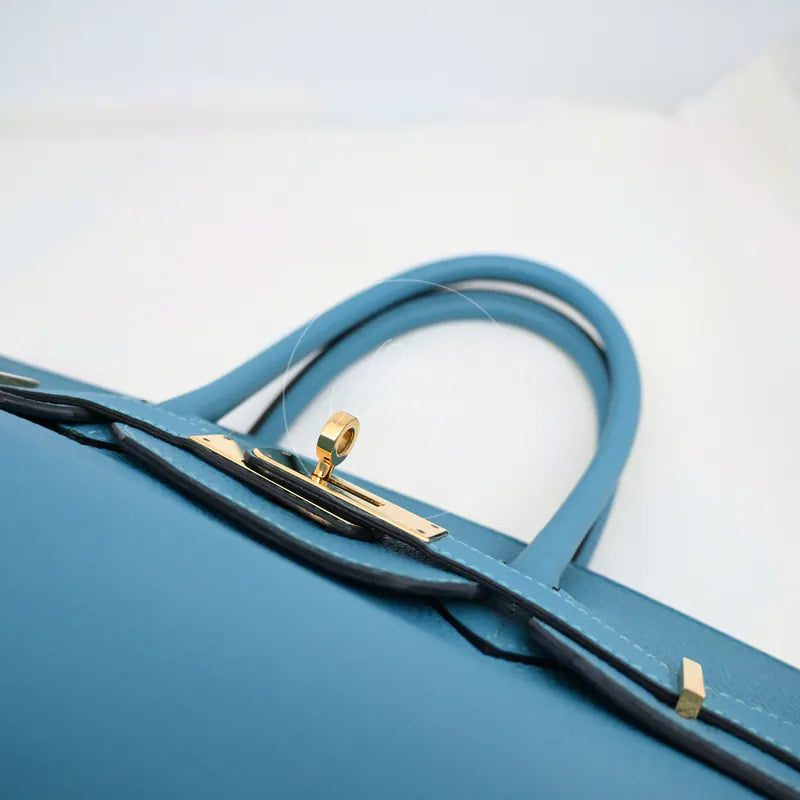 [Pre-owned] Hermes Birkin 30 Blue Paon Togo GHW Stamp Square R
