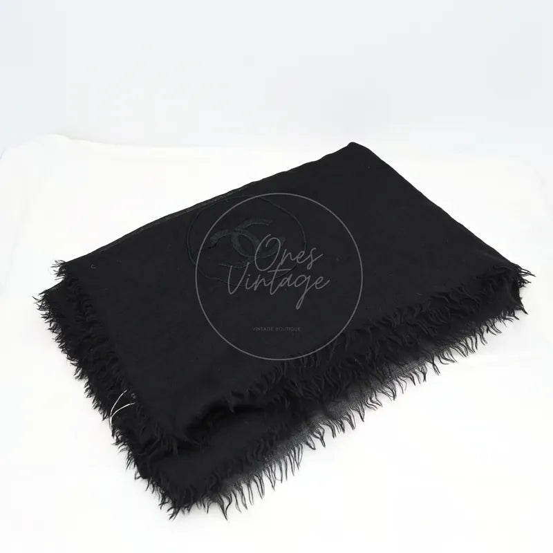 [Pre-owned] Chanel Black Scarf