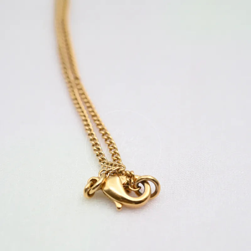[Pre-owned] Chanel CC Mark Textured Logo Gold Necklace