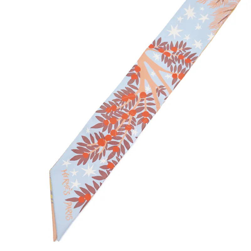 [Brand New]Hermes Sous le Charme d'Orphee Ciel Beige Rose Vermillon Twilly