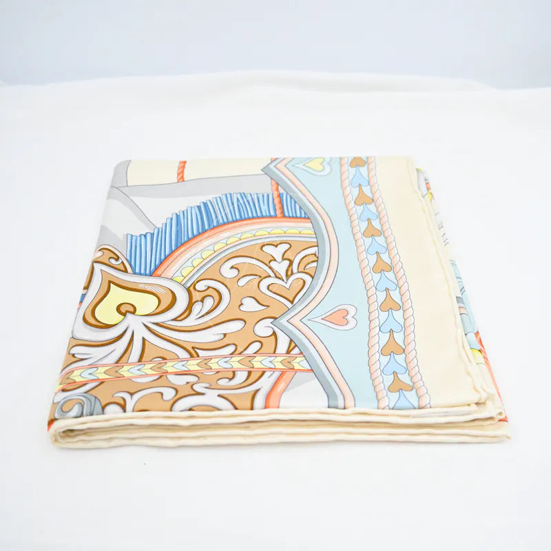 [Brand New] Hermes Harnais de Coeur Scarf 90