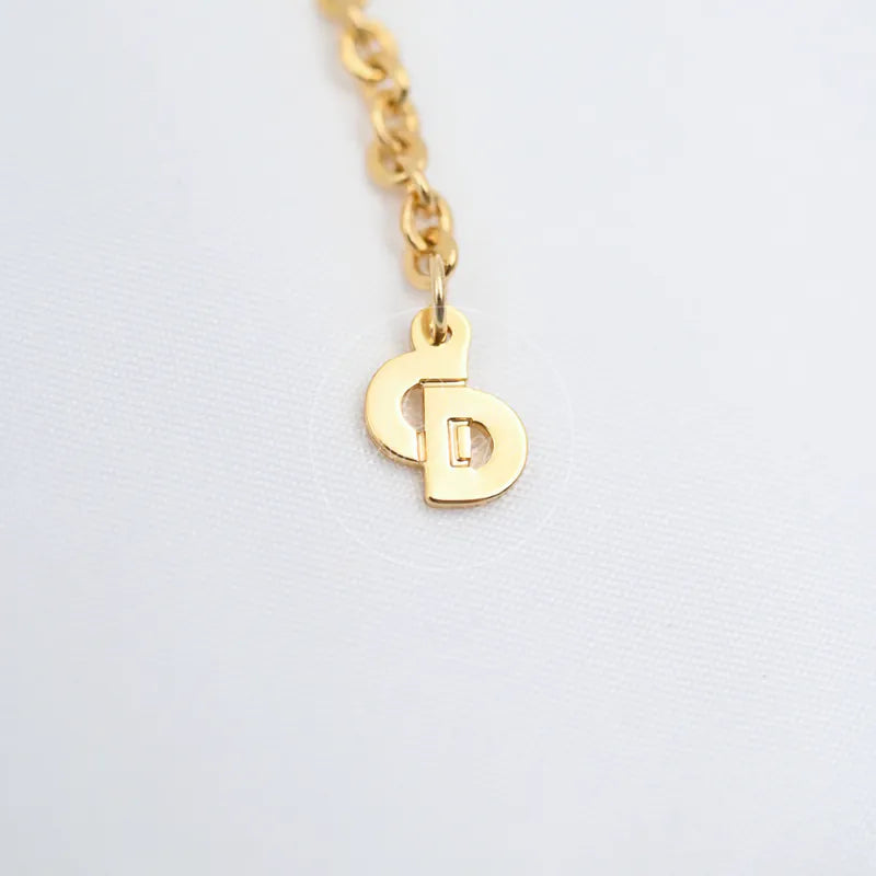 [Pre-owned] Christian Dior Enamel Detail CD Pendant Necklace