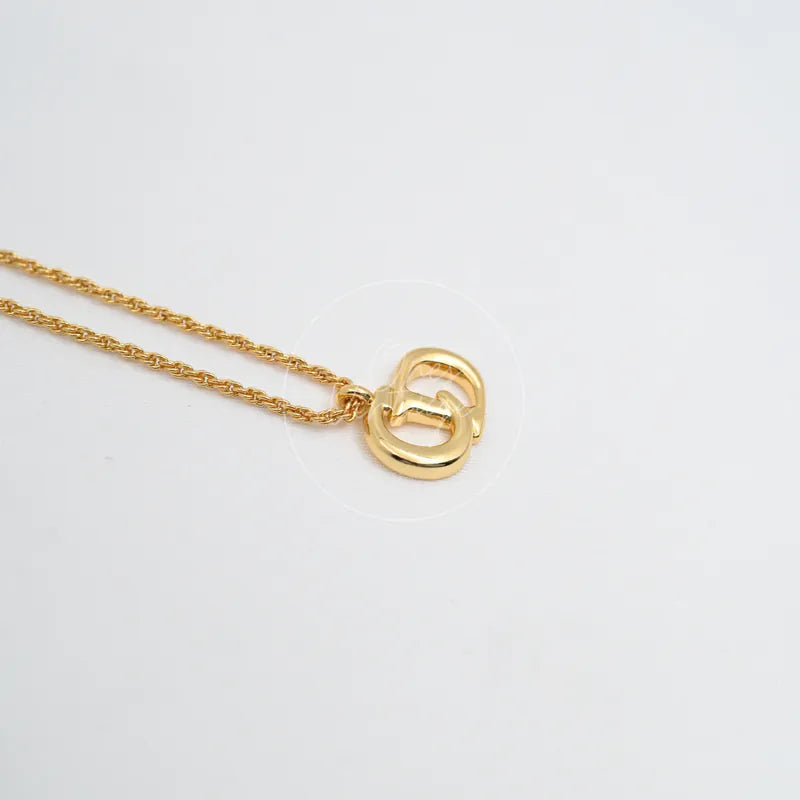 [Pre-owned] Dior Out-of-print Carriage CD logo Gold Necklace