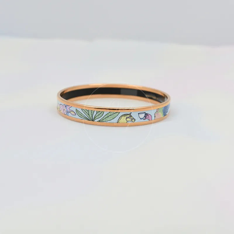 [Pre-owned] Hermes Enamel Tea For Two Bangle