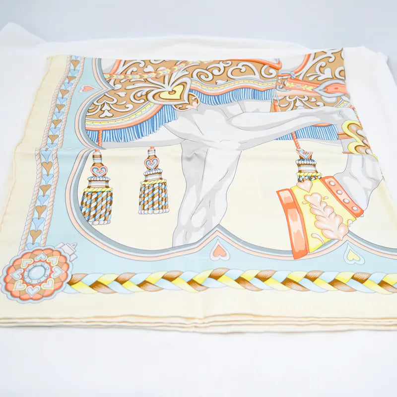 [Brand New] Hermes Harnais de Coeur Scarf 90