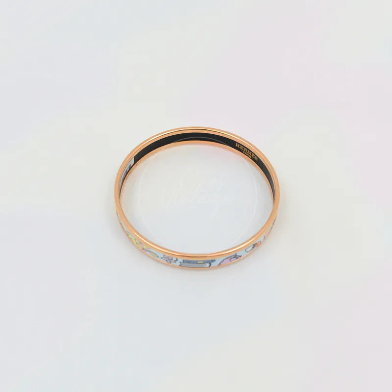 [Pre-owned] Hermes Enamel Tea For Two Bangle