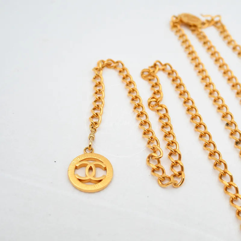 [Pre-owned] Chanel Chain CC Medallion Gold Belt