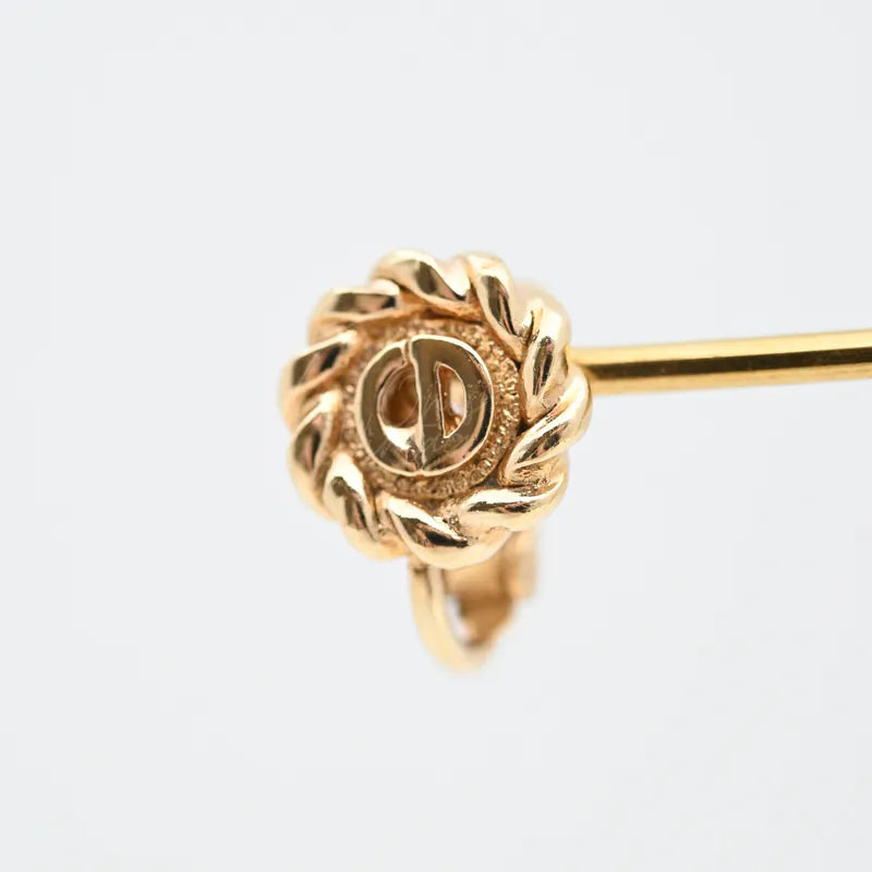 [Pre-owned] Dior Gold Metal Swirl Earclips