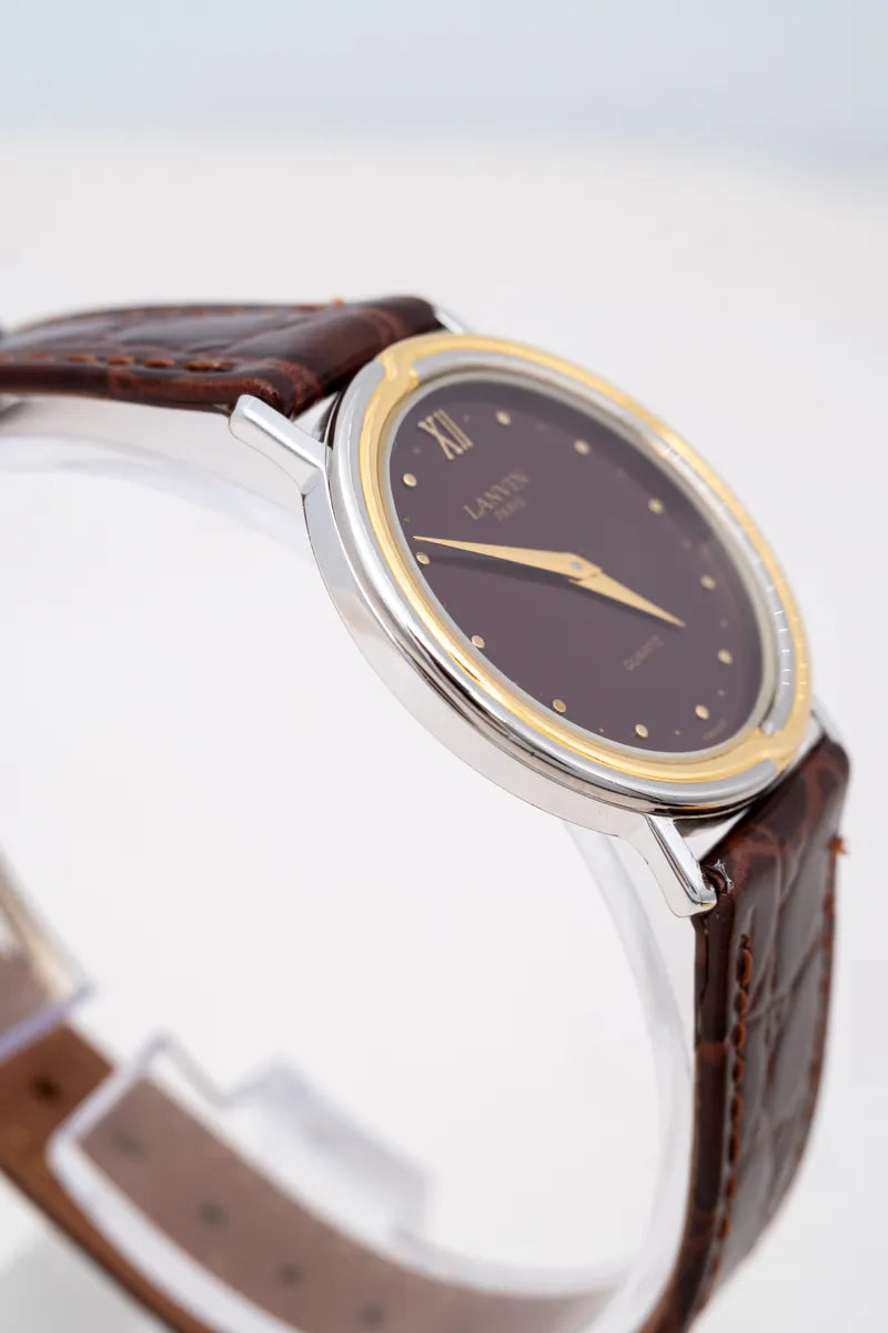 [Pre-owned] LANVIN Paris 57066 Gold Plated Red Dial Quartz Vintage Watch