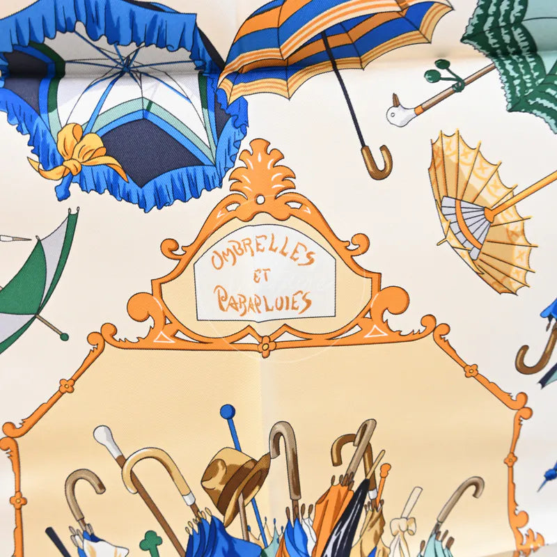 [Pre-owned] Hermes Beige & Multicolor Silk Scarf