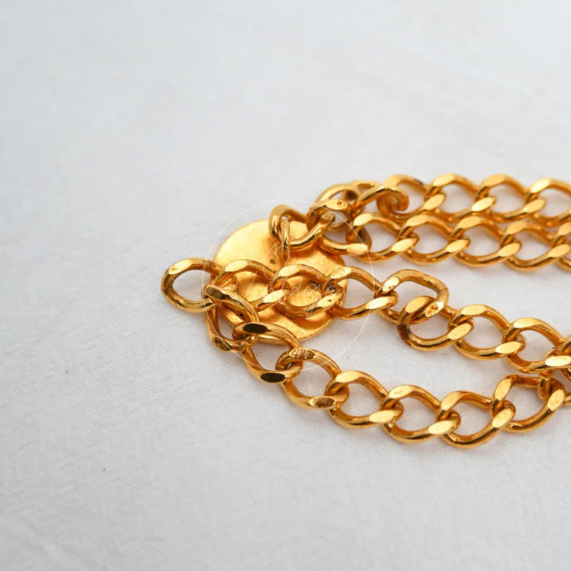 [Pre-owned] Chanel Chain CC Medallion Gold Belt