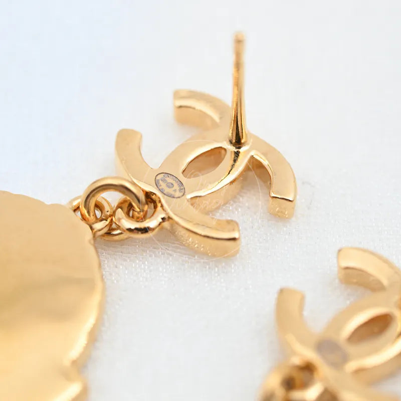 [Brand New] Chanel CC Rue Cambon Gold Drop Earrings