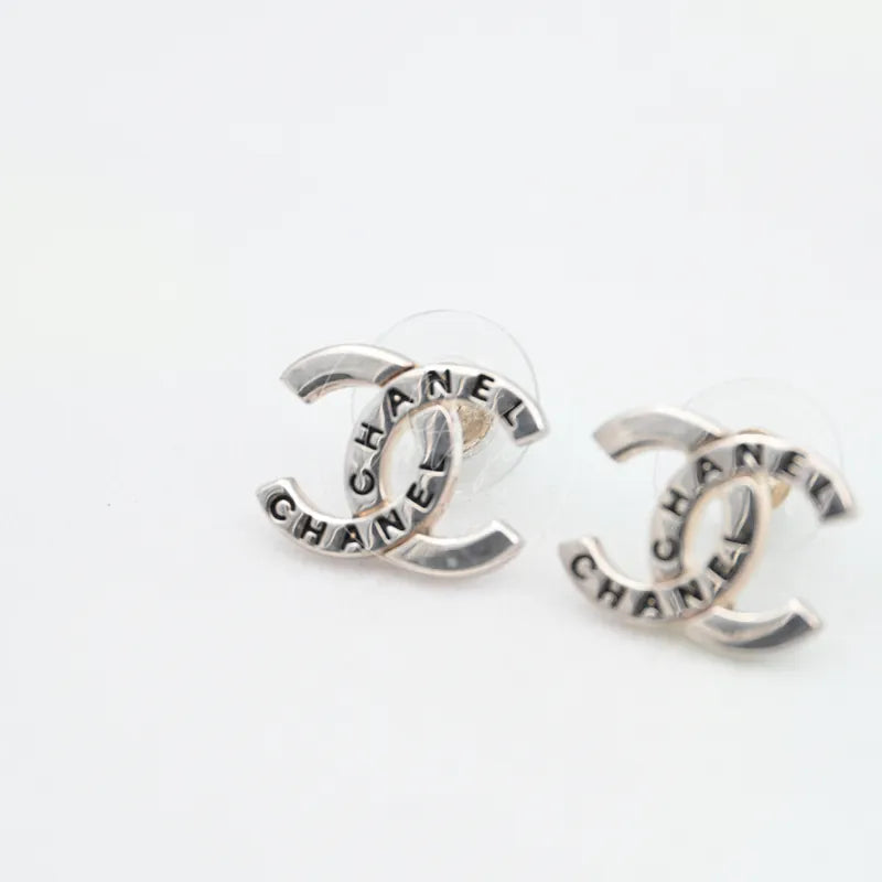 [Pre-owned] Chanel CC Logo Sliver Cilp-On Earrings