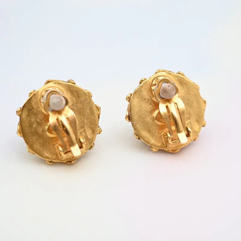 [Pre-owned] Chanel Vintage CC Faux-Pearl Clip-on Earrings