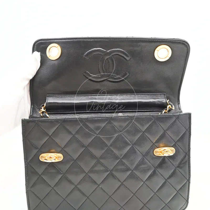 [Pre-owned] Chanel Black Quilted Aged Calfskin Mini Kelly