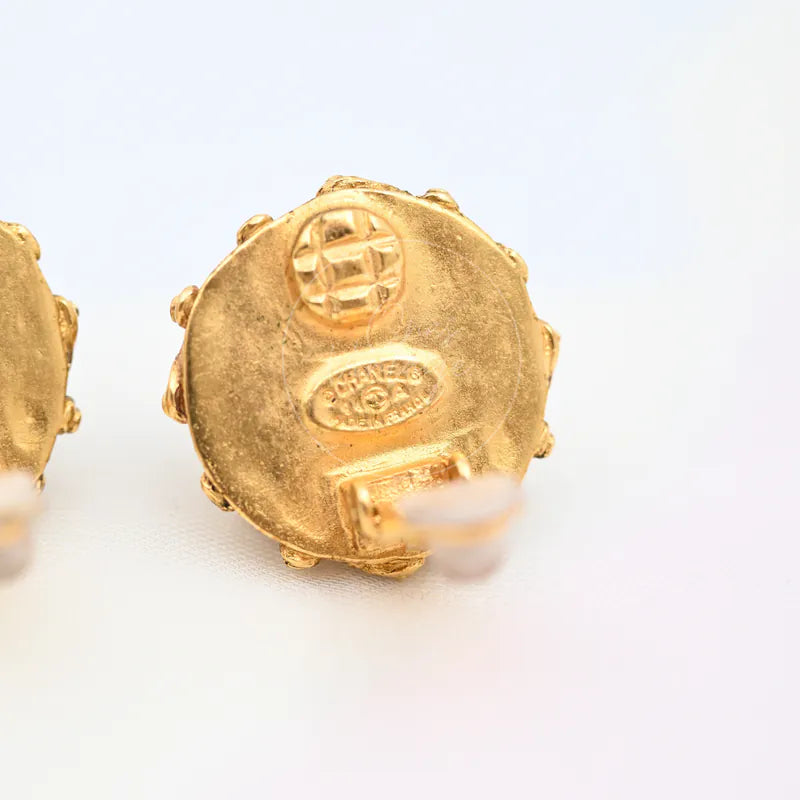 [Pre-owned] Chanel Vintage CC Faux-Pearl Clip-on Earrings