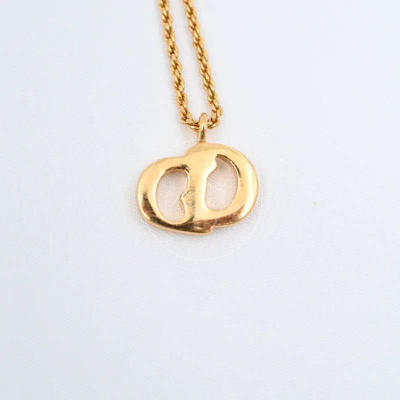 [Pre-owned] Dior Out-of-print Carriage CD logo Gold Necklace