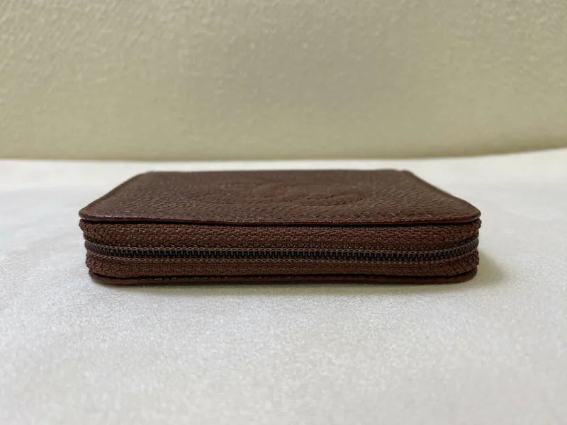 [Pre-owned] Chanel Vintage CC Mark Zip Wallet Red Caviar Series 5