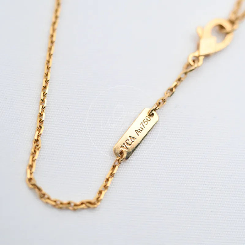[Pre-owned] Van Cleef & Arpels Vintage Alhambra Necklace 18K Yellow Gold Onyx VCARA45800